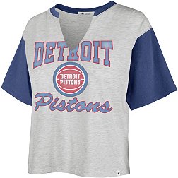 '47 Women's Detroit Pistons Grey Dolly Cropped T-Shirt