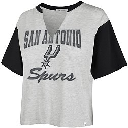 '47 Women's San Antonio Spurs Grey Dolly Cropped T-Shirt