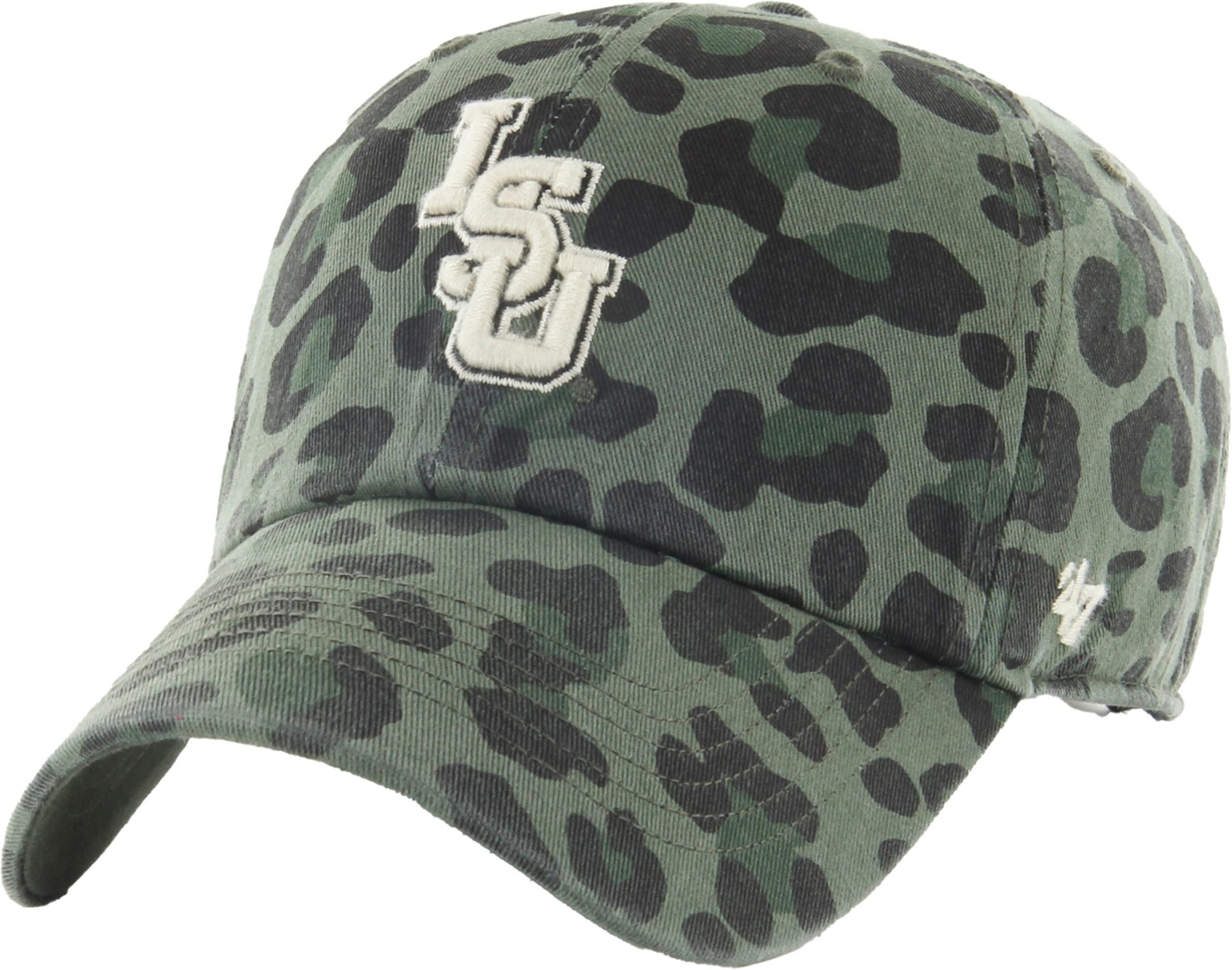 '47 Women's LSU Tigers Green Cheetah Clean Up Adjustable Hat
