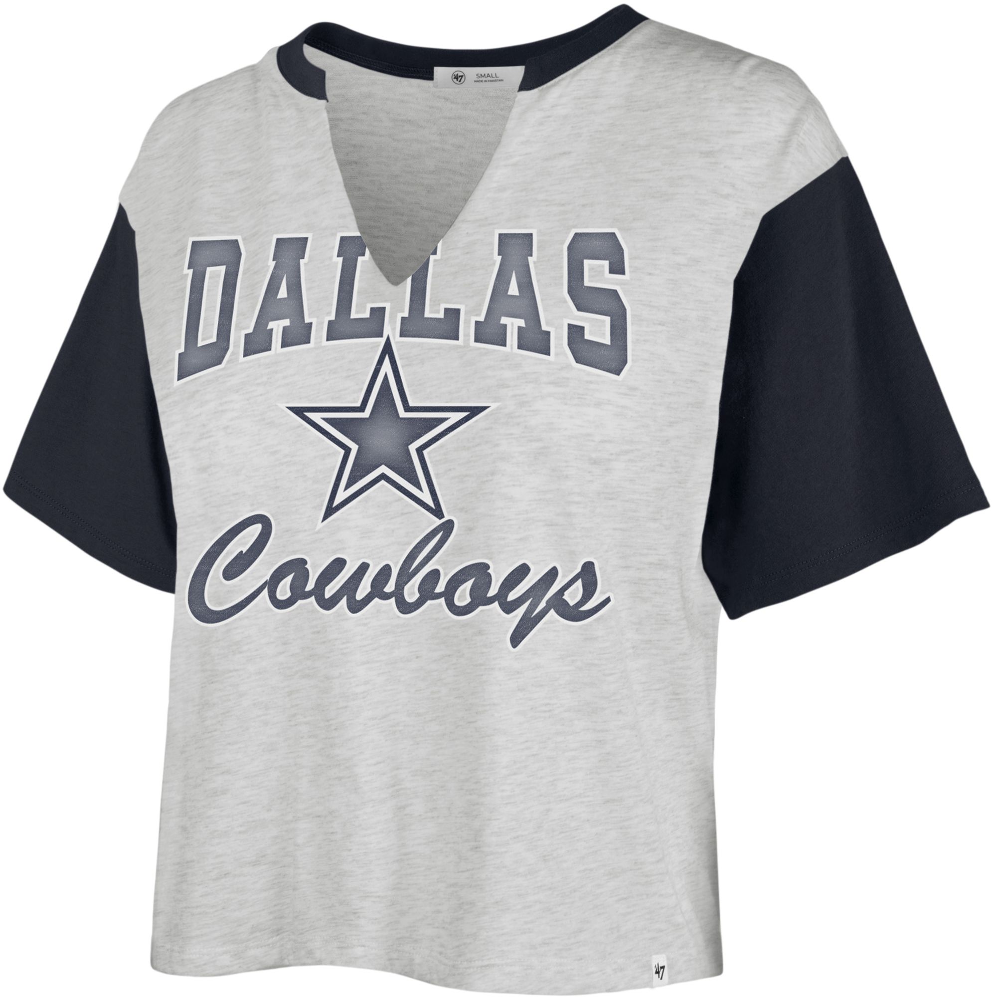 '47 Women's Dallas Cowboys Sunday Daze Grey Crop Top