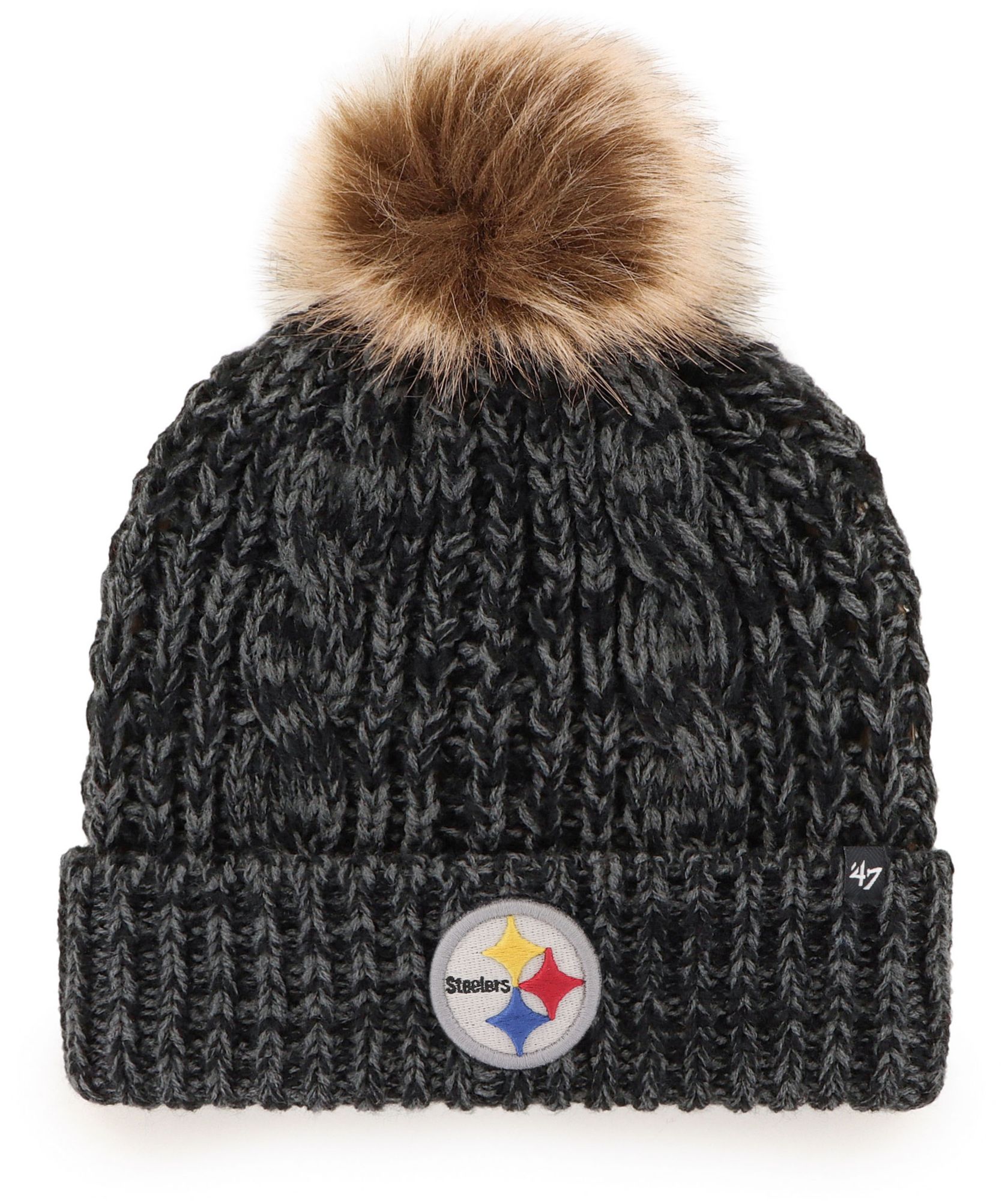 '47 Women's Pittsburgh Steelers Meeko Black Cuffed Knit Beanie