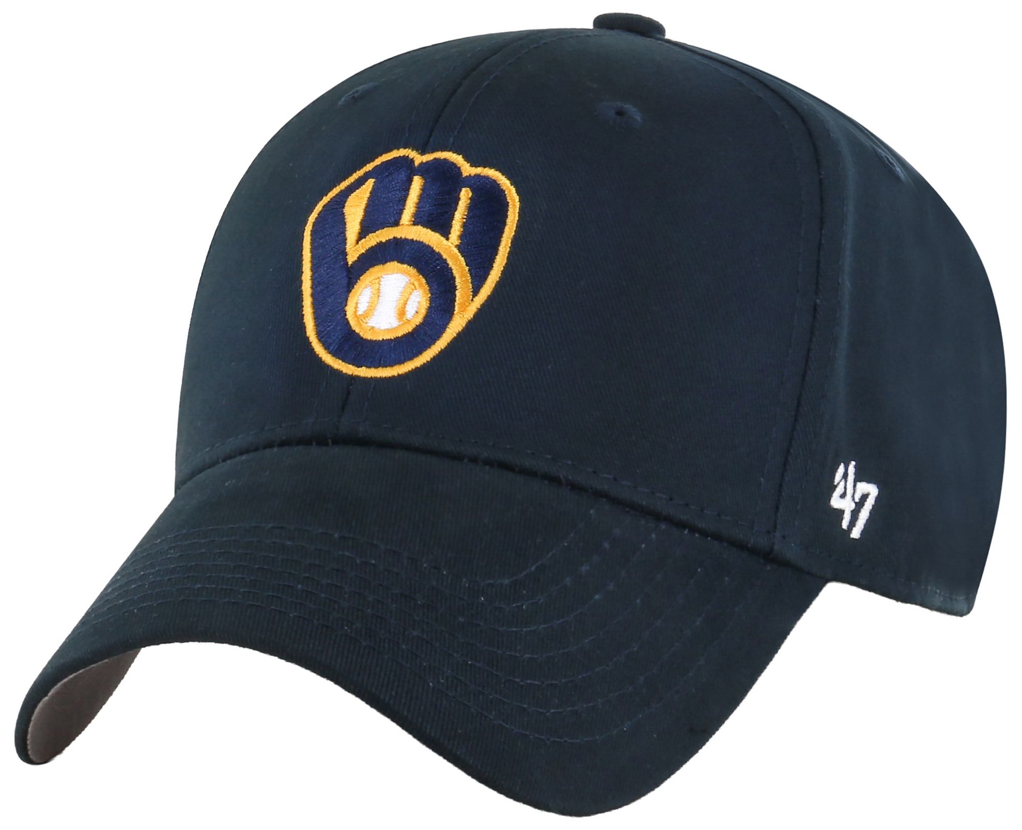 '47 Youth Milwaukee Brewers NavyBasic MVP Adjustable Hat