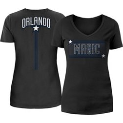5th & Ocean Women's 2022-23 City Edition Orlando Magic Black V-Neck T-Shirt