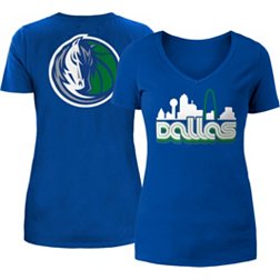 5th & Ocean Women's 2022-23 City Edition Dallas Mavericks Blue V-Neck T-Shirt