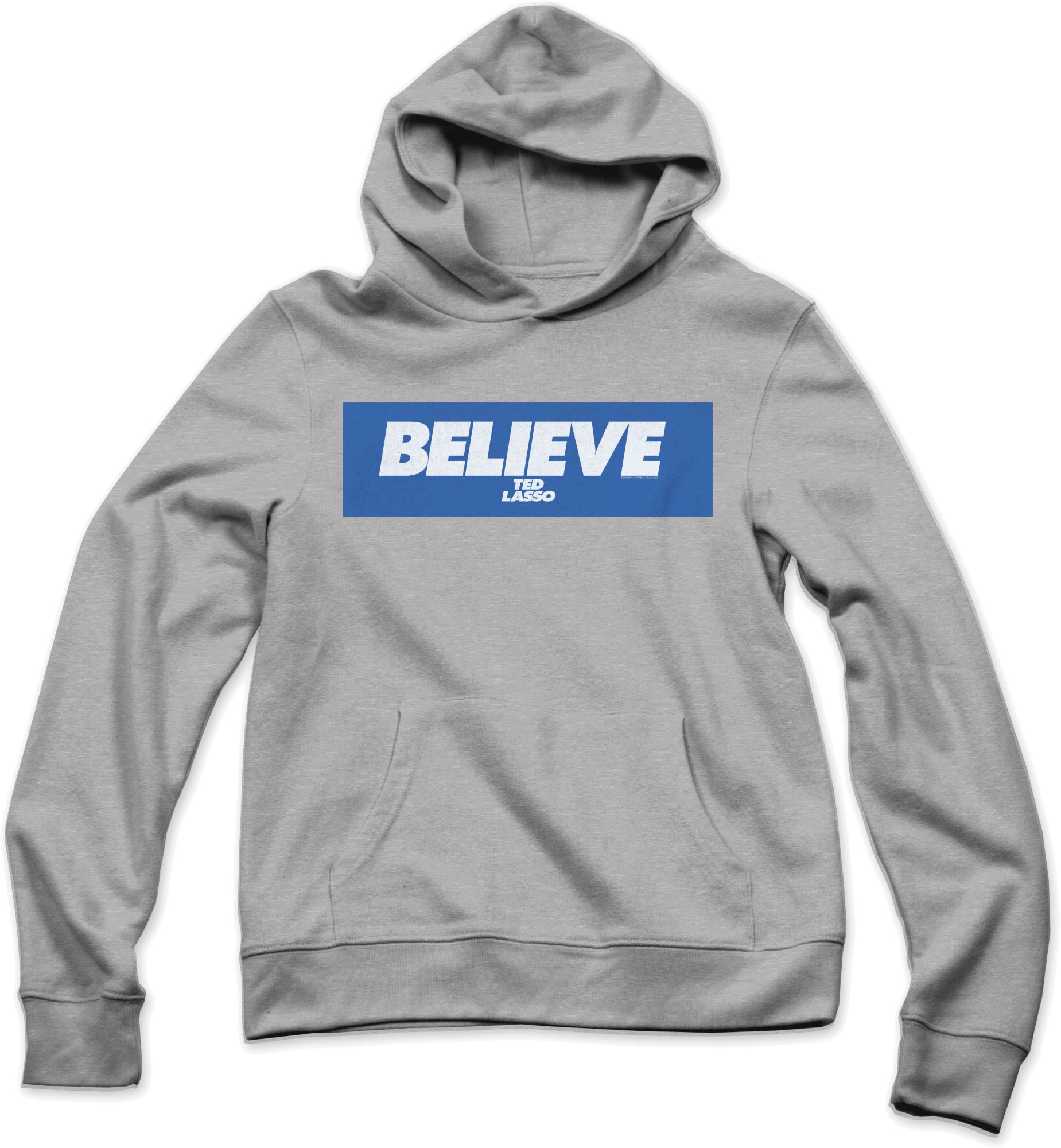 Junk Food Ted Lasso Believe Royal Grey Pullover Hoodie