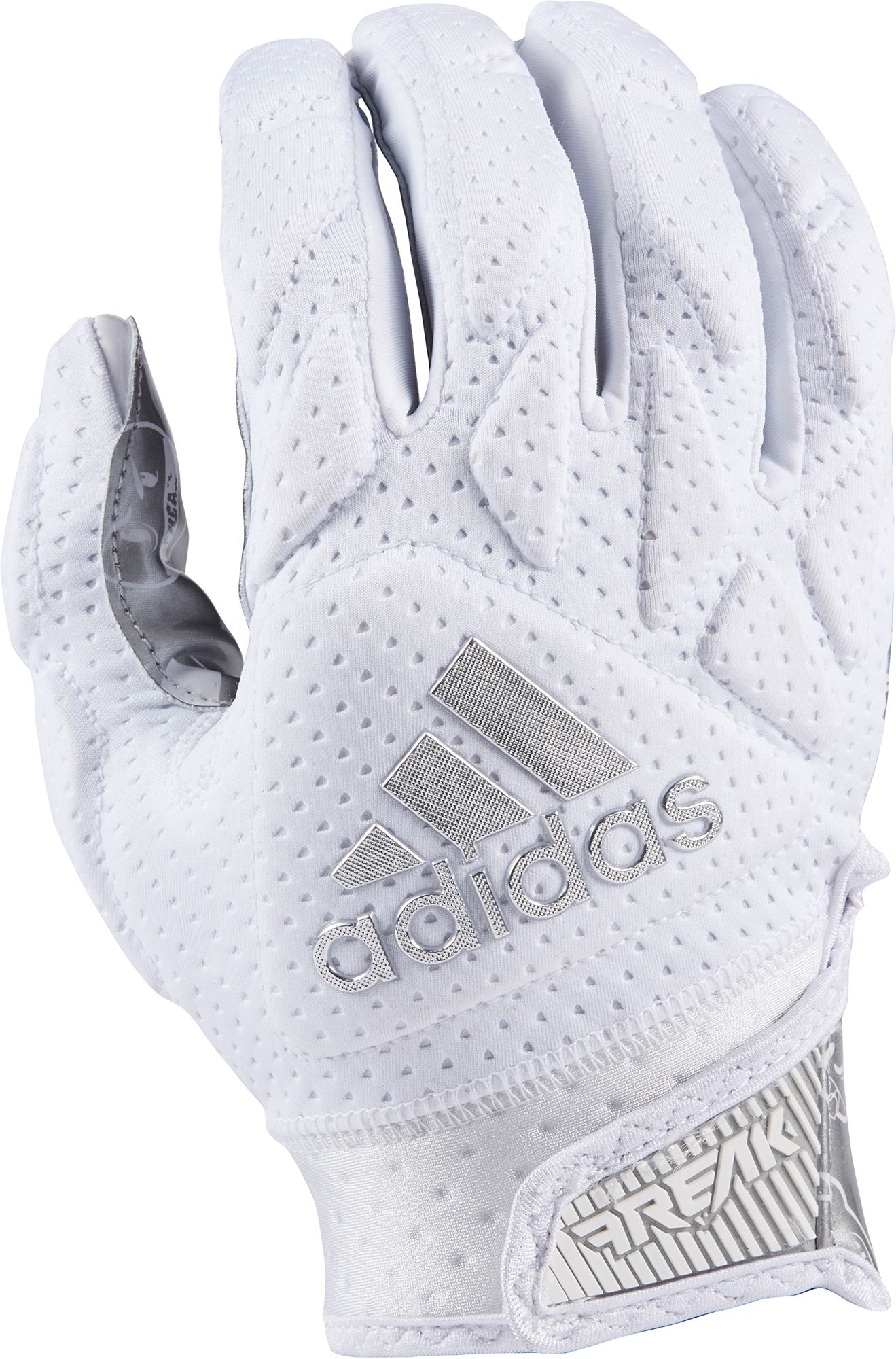 blue and white adidas football gloves