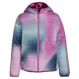 adidas Girls' Long Sleeve Classic Allover Print Puffer Jacket