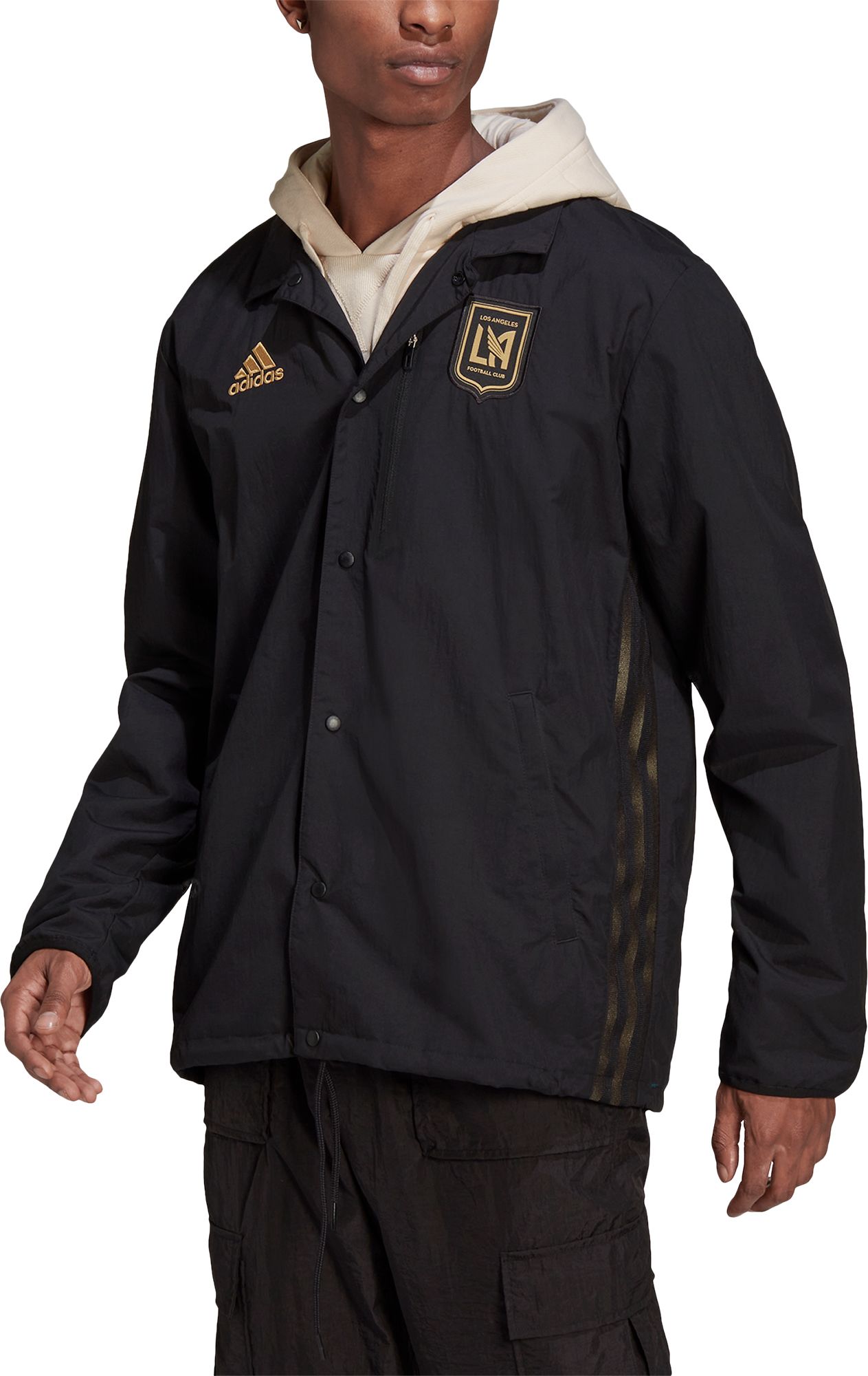 adidas Los Angeles FC '22 Coaches Black Full-Zip Jacket