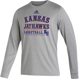adidas Men's Kansas Jayhawks Grey Strategy Longsleeve T-Shirt