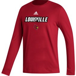 adidas Men's Louisville Cardinals Cardinal Red Fresh Wordmark Long Sleeve T-Shirt