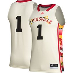 adidas Men's Louisville Cardinals #1 White Replica Basketball Jersey