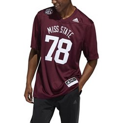 adidas Men's Mississippi State Bulldogs #1 Maroon Replica Football Jersey