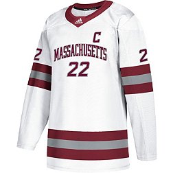 adidas Men's UMass Minutemen #22 White Replica Hockey Jersey