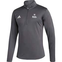 adidas Men's Western Michigan Broncos Grey Lights 1/4 Zip Jacket