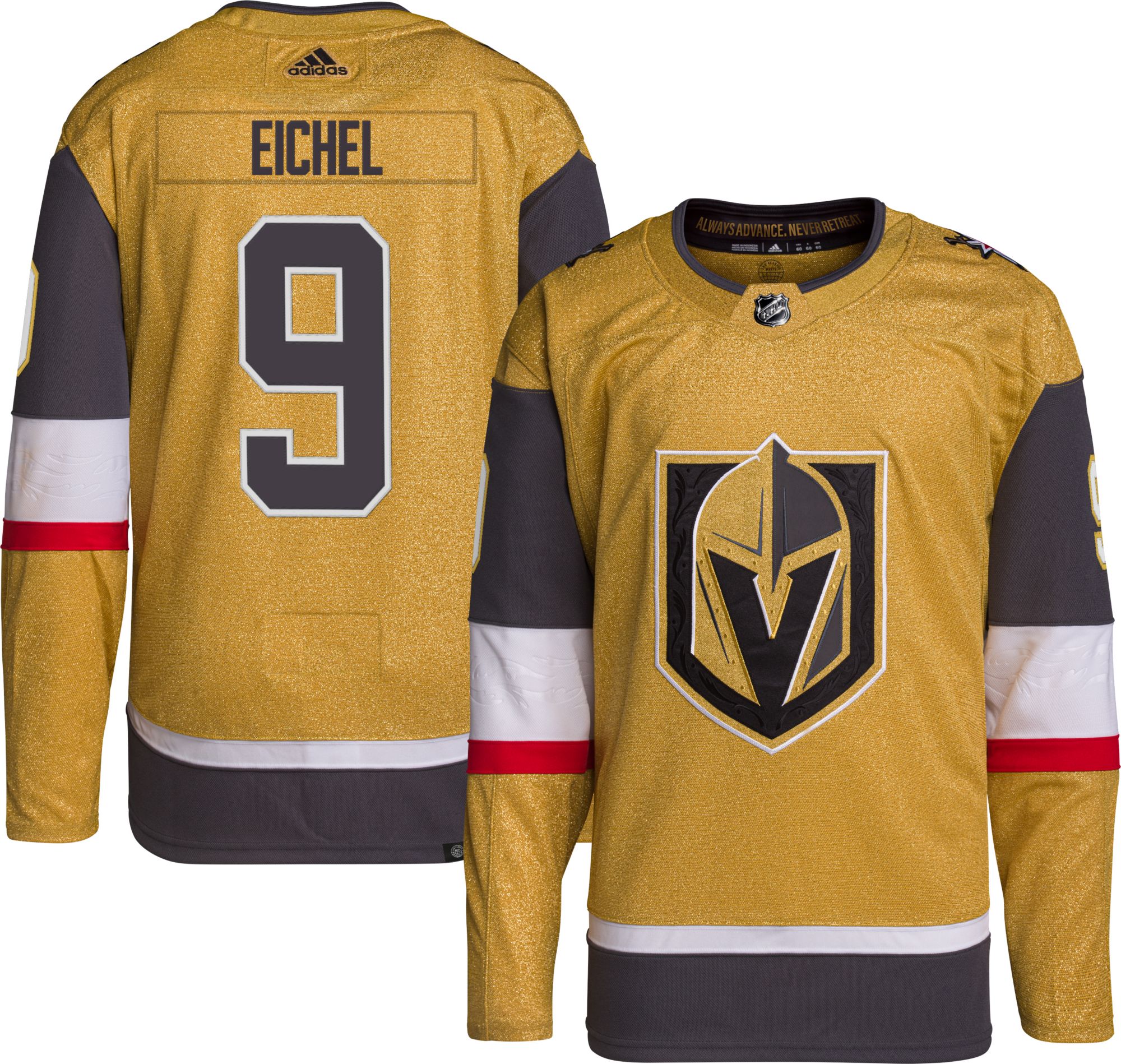 adidas Vegas Golden Knights Jack Eichel #9 ADIZERO Alternate Authentic Jersey