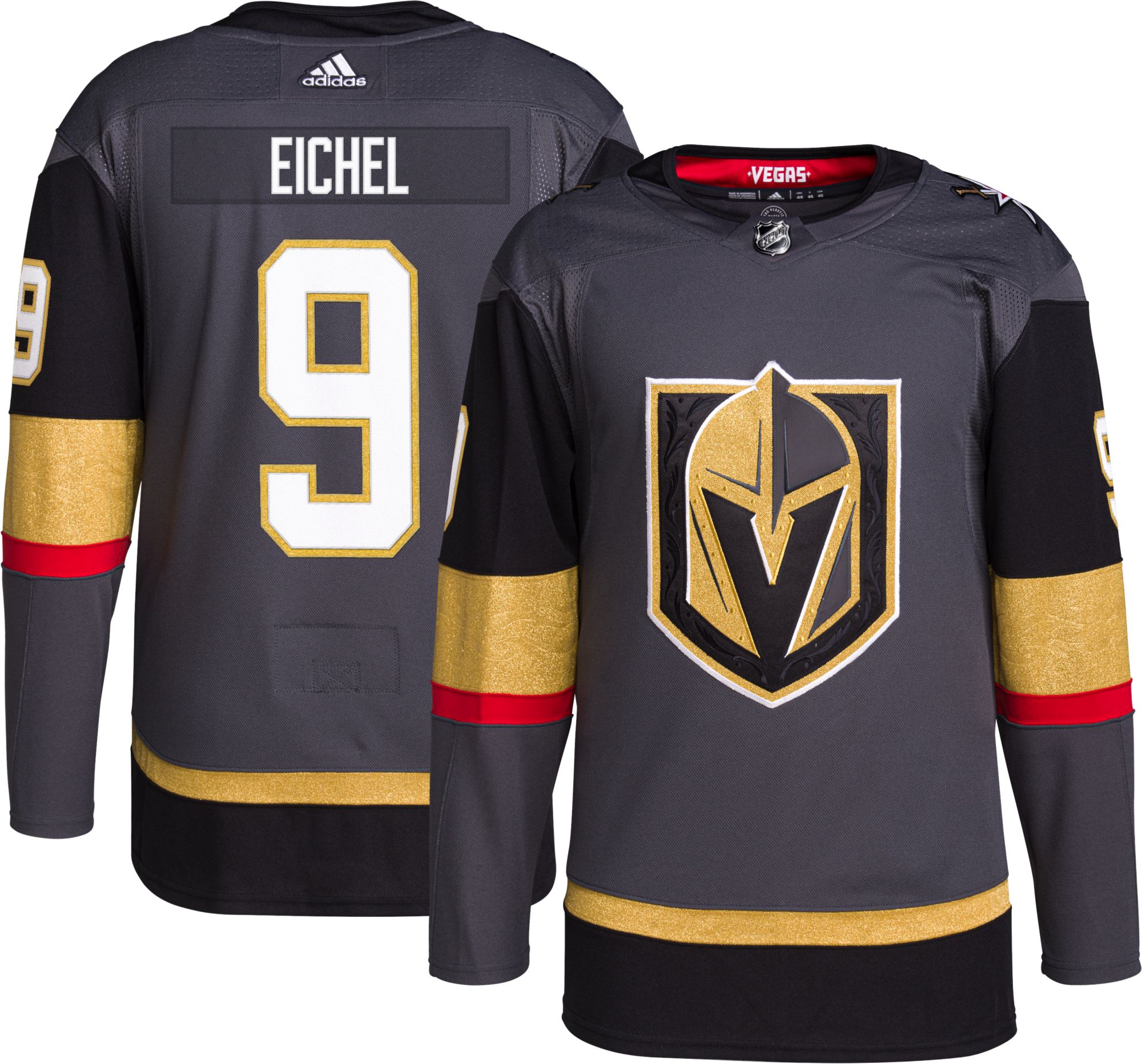 adidas Vegas Golden Knights Jack Eichel #9 ADIZERO Authentic Alternate Jersey, Men’s | Black Friday Deal