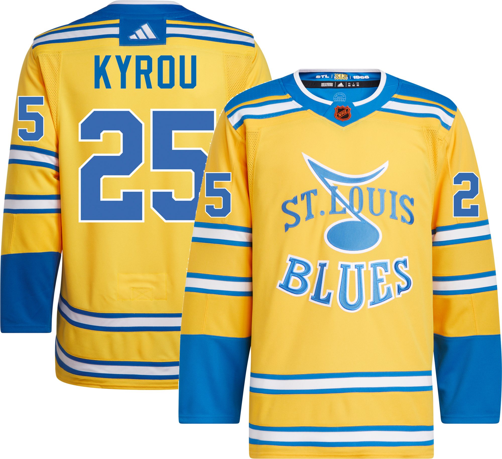 adidas 2022-2023 Reverse Retro St. Louis Blues Jordan Kyrou #25 ADIZERO Authentic Jersey, Men’s | Black Friday Deal