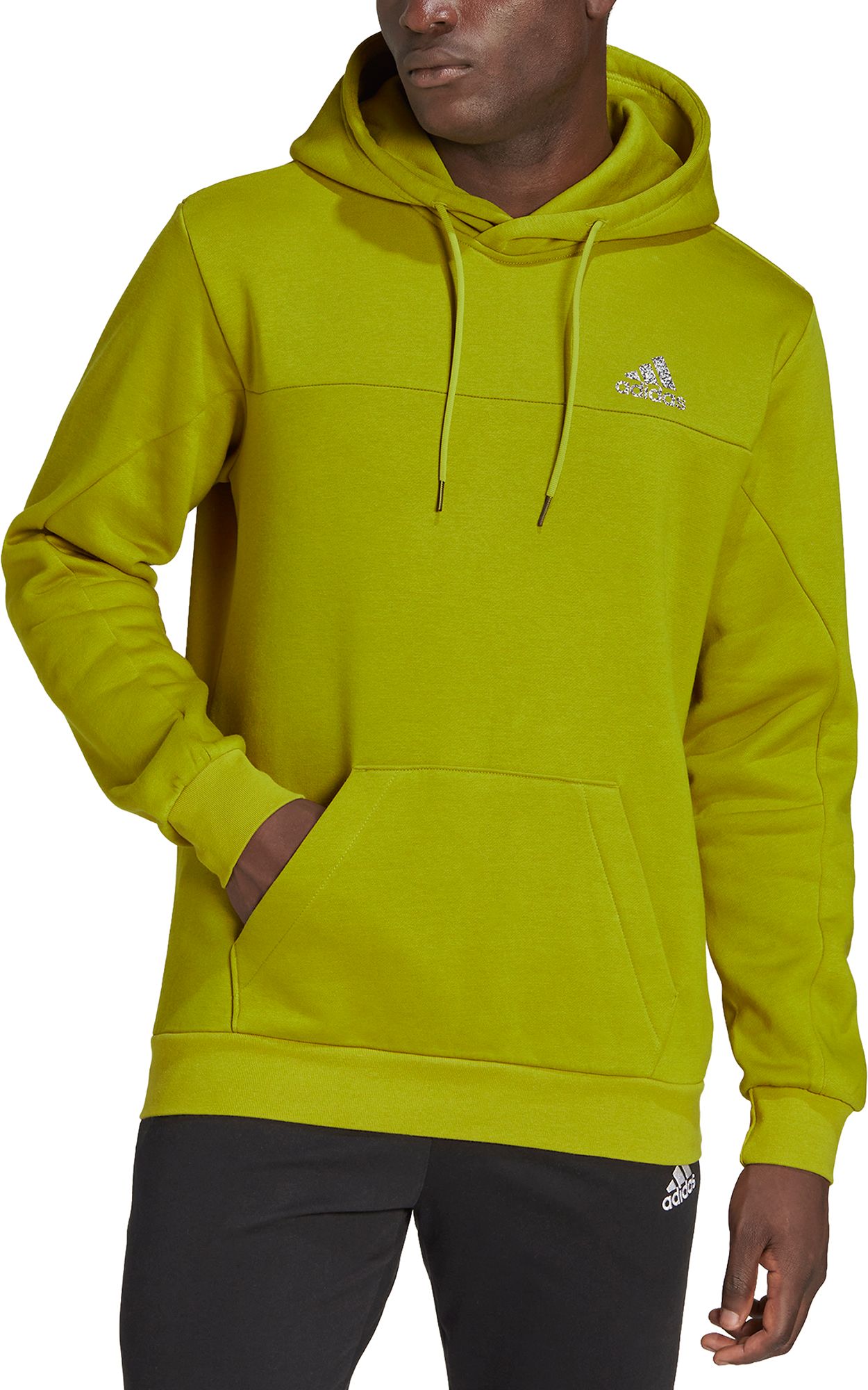 adidas Stadium Fleece Badge of Sport Hoodie - Green, Men's Lifestyle