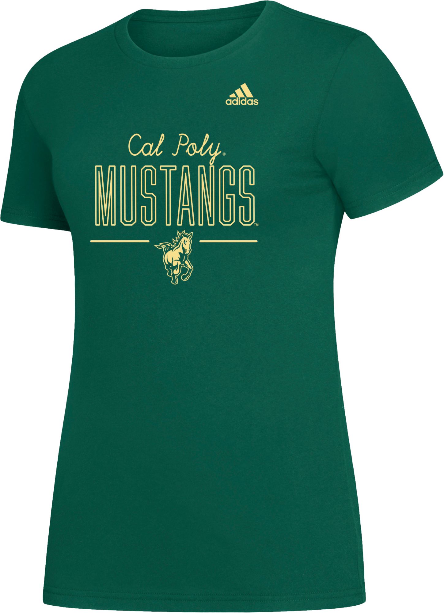adidas Women's Cal Poly Mustangs Green Amplifier T-Shirt
