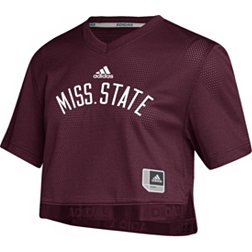 adidas Women's Mississippi State Bulldogs Maroon Cropped Football Jersey
