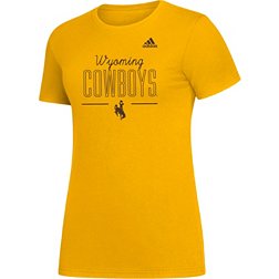 adidas Women's Wyoming Cowboys Grey Amplifier T-Shirt