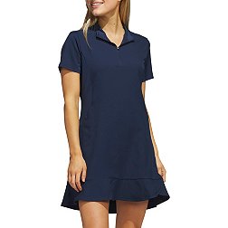 adidas Women's Short Sleeve 1/4 Zip Frill Golf Dress