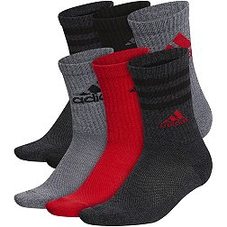 adidas Youth Cushioned Mixed Crew Socks - 6 Pack