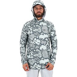 AFTCO Men's Tactical Camo Hooded Long Sleeve Performance Shirt