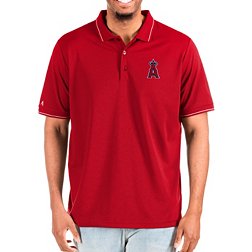 Antigua Men's Los Angeles Angels Dark Red Affluent Polo