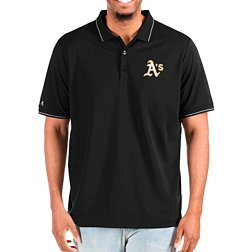Antigua Men's Oakland Athletics Black Affluent Polo