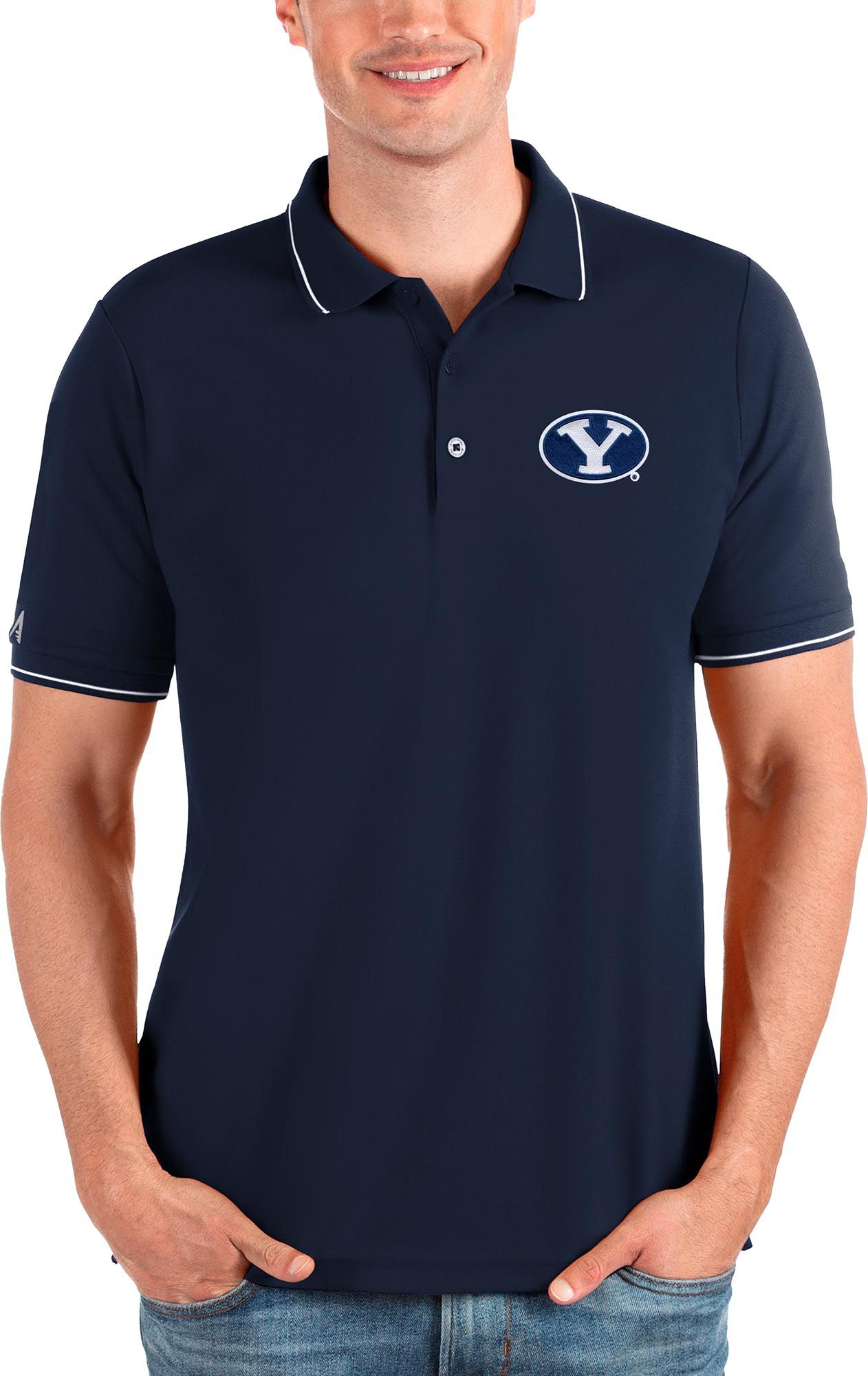 Antigua Men's BYU Cougars Blue Affluent Polo