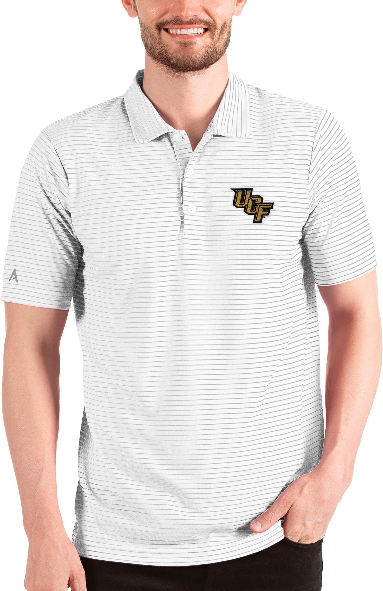 Antigua Men's UCF Knights White/Silver Esteem Polo