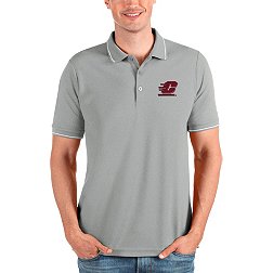 Antigua Men's Central Michigan Chippewas Grey and White Affluent Polo