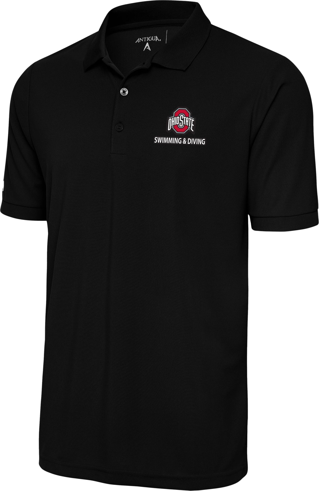 Antigua Men's Ohio State Buckeyes Swim and Dive Black Polo