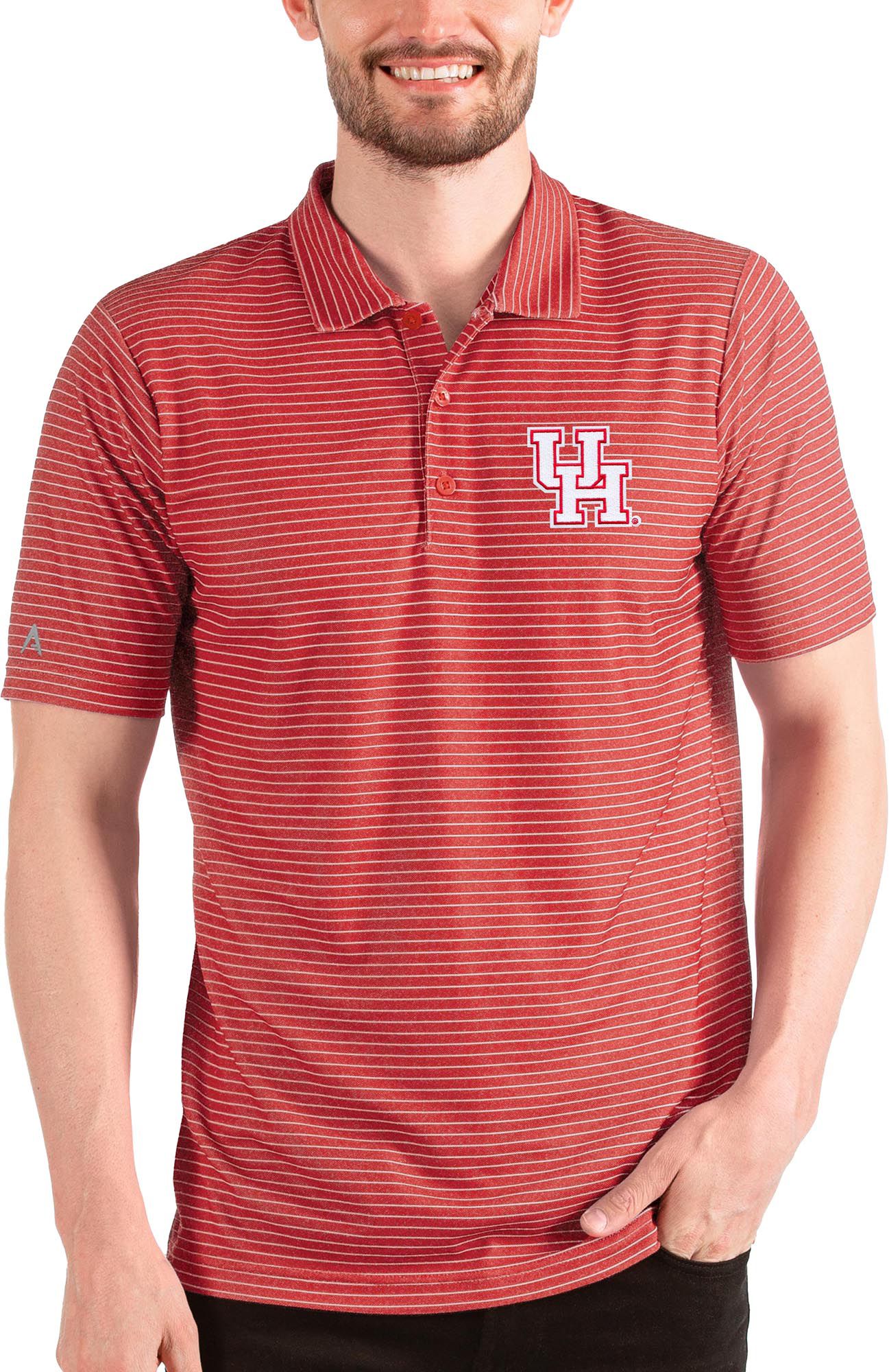 Antigua Men's Houston Cougars Red Esteem Polo