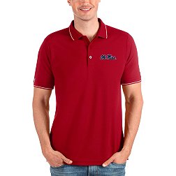 Antigua Men's Ole Miss Rebels Red and White Affluent Polo