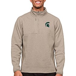 Antigua Men's Michigan State Spartans Oatmeal Course 1/4 Zip Jacket