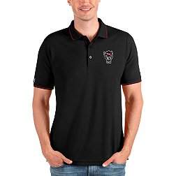 Antigua Men's NC State Wolfpack Black and Red Affluent Polo