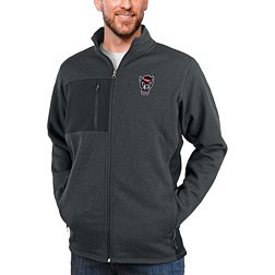 Antigua Men's NC State Wolfpack Charcoal Heather Course Full Zip Jacket