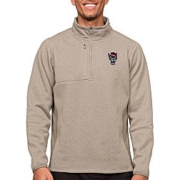 Antigua Men's NC State Wolfpack Oatmeal Course 1/4 Zip Jacket