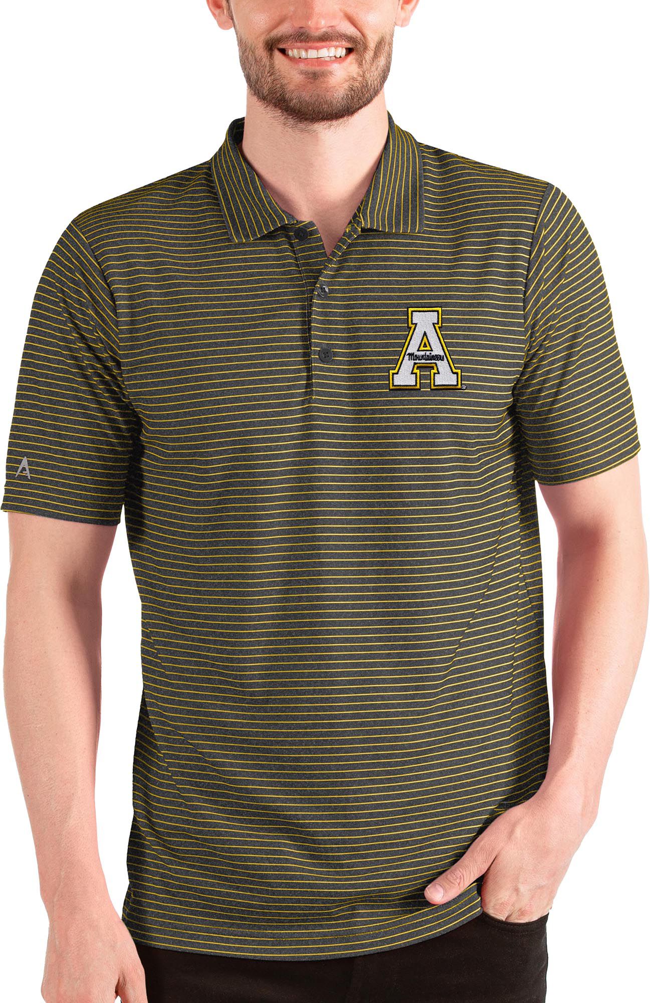 Antigua Men's Appalachian State Mountaineers Black/Gold Esteem Polo