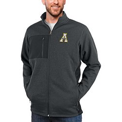 Antigua Men's Appalachian State Mountaineers Charcoal Heather Course Full Zip Jacket