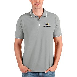 Antigua Men's Southern Miss Golden Eagles Heather Grey and White Affluent Polo