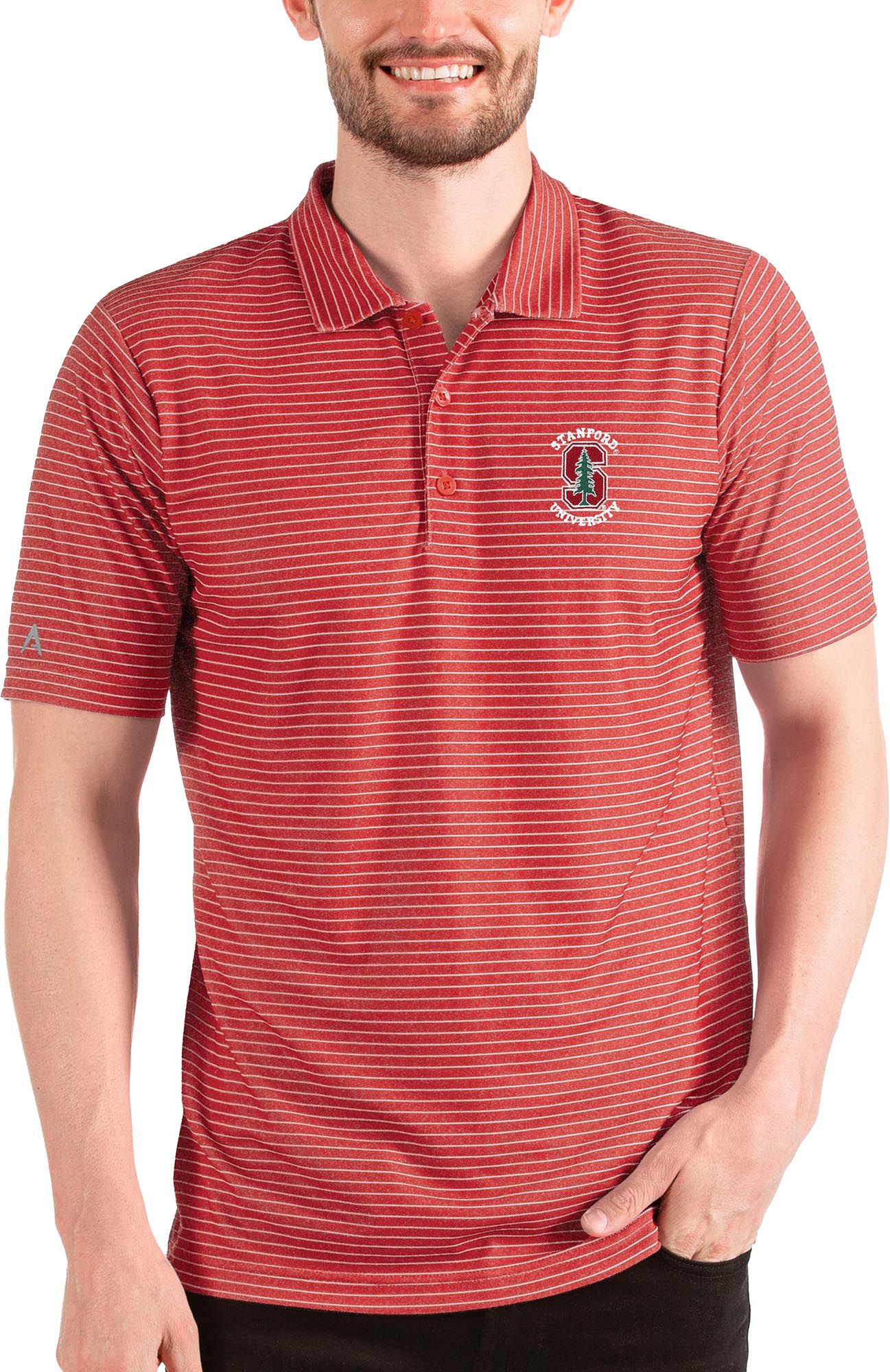 Men's Antigua White Stanford Cardinal Affluent Polo