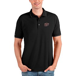 Antigua Men's UTEP Miners Black and Silver Affluent Polo
