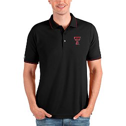 Antigua Men's Texas Tech Red Raiders Black and Red Affluent Polo