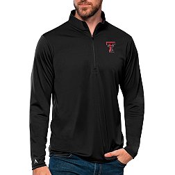 Antigua Men's Texas Tech Red Raiders Black Tribute Quarter-Zip Shirt