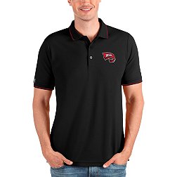 Antigua Men's Western Kentucky Hilltoppers Black and Red Affluent Polo