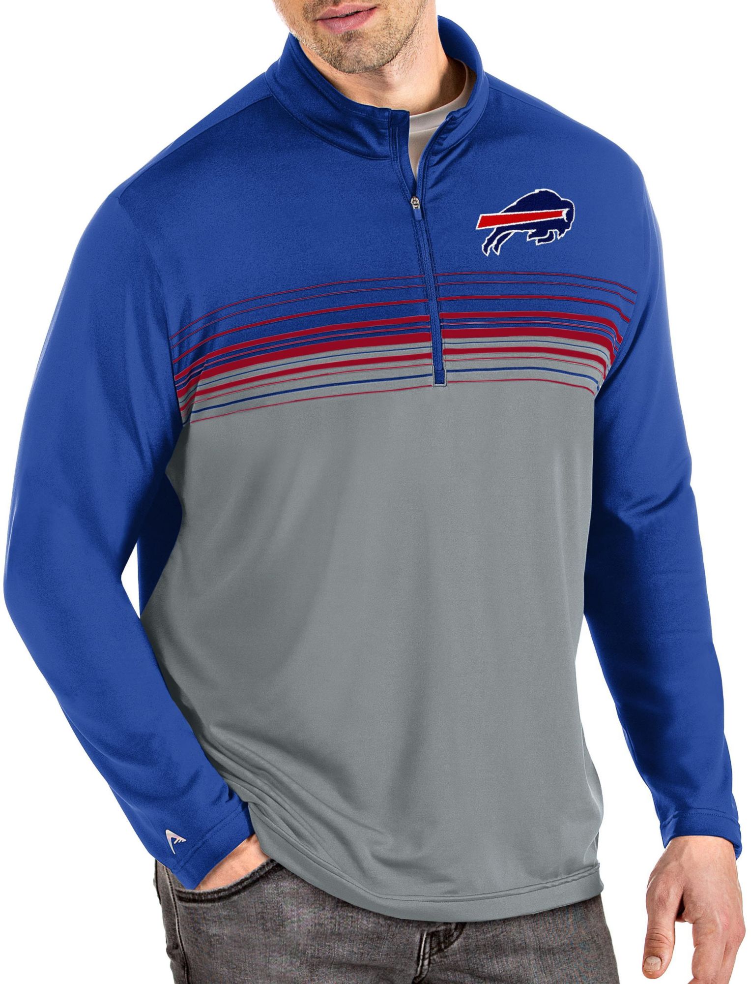 Antigua Men's Buffalo Bills Pace Royal 1/4-Zip Pullover