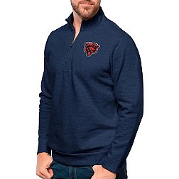 Antigua Chicago Bears Navy Gambit Quarter-Zip Long Sleeve Pullover T-Shirt